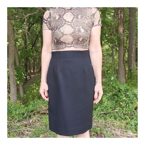 CHRISTIAN DIOR NWT Vintage Wool Business Career Classic Pencil Skirt - Picture 6 of 15